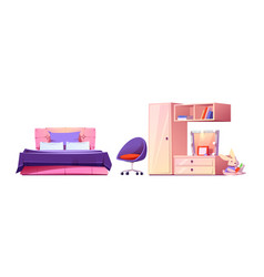 Girl Bedroom Furniture Bed Cupboard Bookshelf