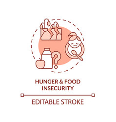 Hunger And Food Insecurity Red Concept Icon