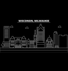 Milwaukee City Silhouette Skyline Usa