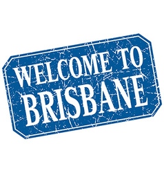 Welcome To Brisbane Blue Square Grunge Stamp