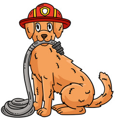 Firefighter Dog Cartoon Colored Clipart