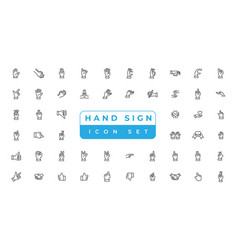 Hand Sign Outline Icon Set