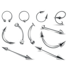 Piercing Jewelry Icon Set Body Different