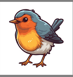 Robin Cute Funny Cartoon Kawaii Clipart Colorful