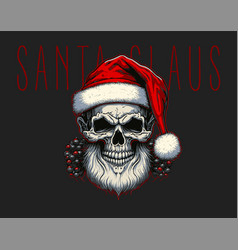 Skull Santa Claus Vintage Style