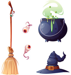 Witch Outfit On Isolated Background Broom Potion