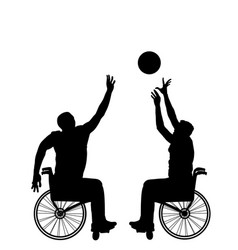 Basketball Players In Wheelchair Silhouette