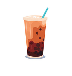 Chocolate Bubble Milk Tea Boba Or Tapioca Pearls