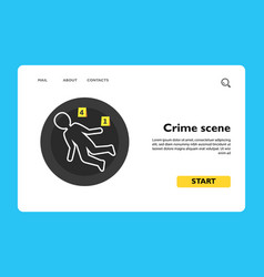 Icon Of Crime Scene With Chalk Outline And Two