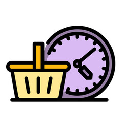 Shopping Time Icon Flat