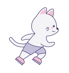 Cute Cat Running Flat Design For Poster Or T