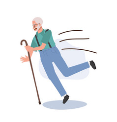 Elderly Man Stumbling A Senior Grandfather Slips