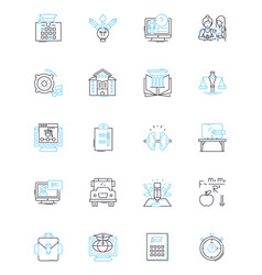 Innovative Campus Linear Icons Set Technology