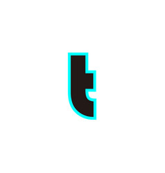 Letter T Neon Blue Geometric Symbol Simple Logo