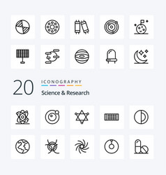 20 Science Line Icon Pack Like Planet Sun Space