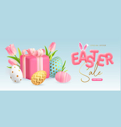 Happy Easter Big Sale Poster With Colorful Eggs