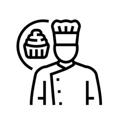 Pastry Chef Restaurant Line Icon