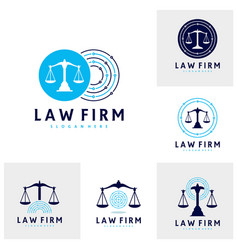 Set Of Tech Justice Logo Template Creative Law