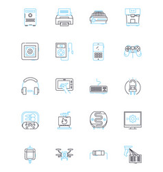 Virtual Management Linear Icons Set Remote