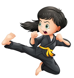 A young girl showing her karate moves Royalty Free Vector