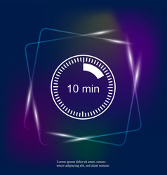 Clock Neon Light Icon Indicating Time Span