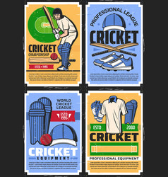 Vintage cricket emblem Royalty Free Vector Image