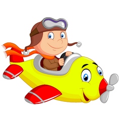 Little Boy Operating A Plane