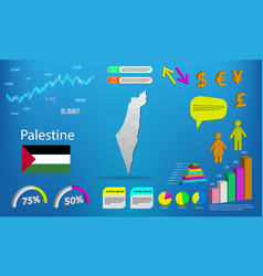 Palestine Map Info Graphics - Charts Symbols