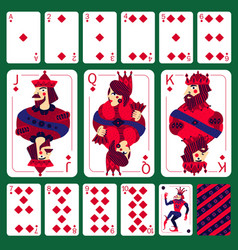 Poker Playing Cards Diamond Suit Set