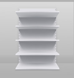 3d White Blank Empty Shelf Front View