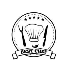 Best Chef Monochrome Round Emblem With Five Stars