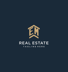 Initial Em Logo For Real Estate With Simple