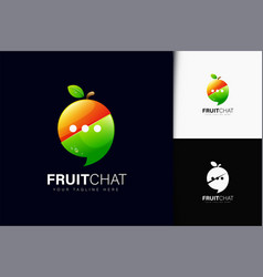 Fruit Chat Logo Design With Gradient