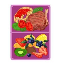 Violet Lunchbox Icon Cartoon Style