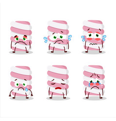 Marshmallow Twist Cartoon Character With Sad