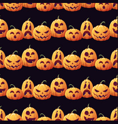 Seamless Pattern With Halloween Pumpkins On A