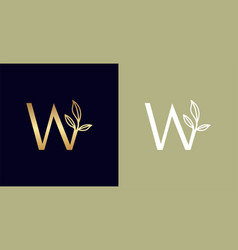 Beauty Natural Leaf Logo Letter W