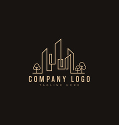 City Building Logo Design With Abstract Trees