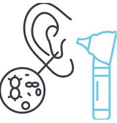 Ear Infection Line Icon Outline Symbol