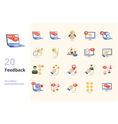 Feedback Set Creative Icons Chat Testimonials