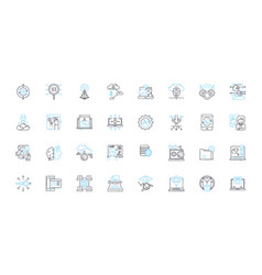 Financial Forecasting Linear Icons Set