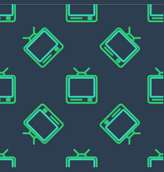 Line Retro Tv Icon Isolated Seamless Pattern