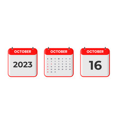 October 2023 Calendar Design 16th 2023