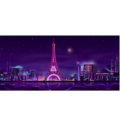 Paris Night Streets Cartoon Background