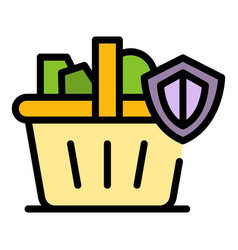 Protected Shopping Icon Flat