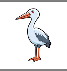 Stork Cute Funny Cartoon Kawaii Clipart Colorful