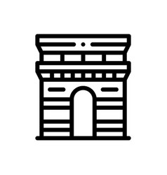 Arc De Triomphe Icon Thin Linear Style Design