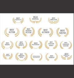 Collection Of Award Laurel Wreaths For Cinema