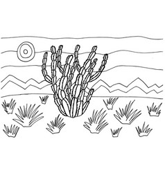 Coloring Page With Cactus