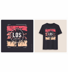 Los Angeles Graphic Tee Shirt Design Grunge